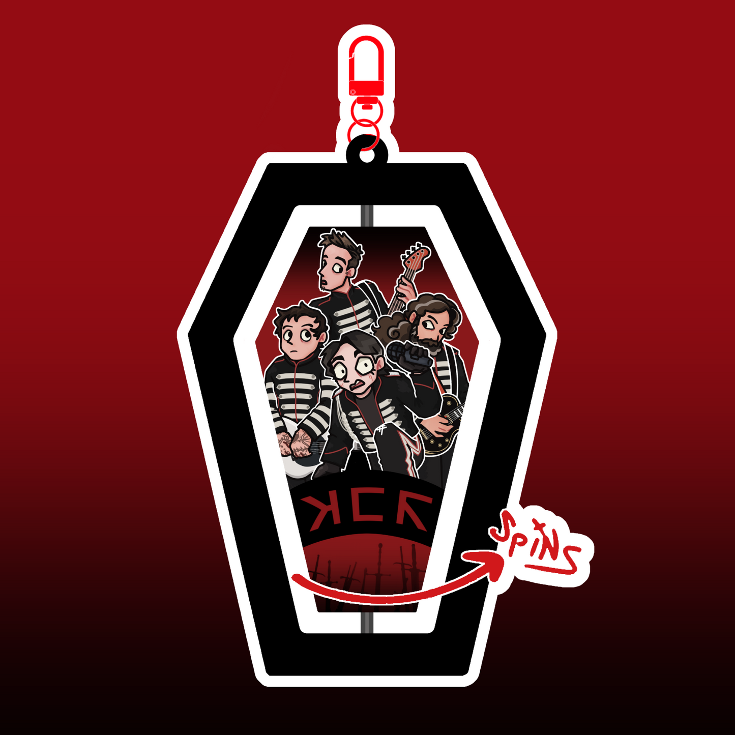 [PREORDER] Black Parade Rotating Keychain